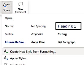 styles formatting